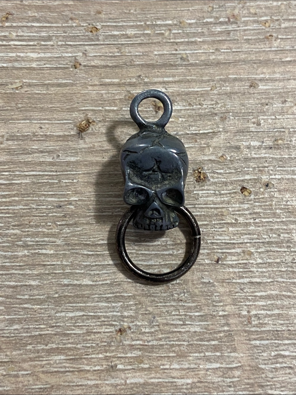 Edgy Skull Charm Pendant with Split Ring